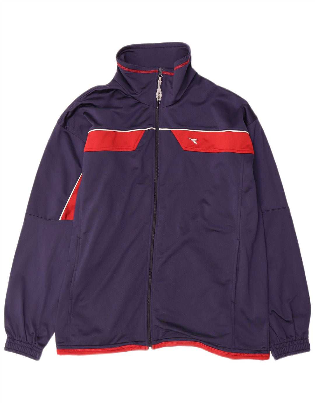 Diadora Herren-Trainingsanzug-Oberteil, Jacke, groß, marineblau, Farbblock-Polyester
