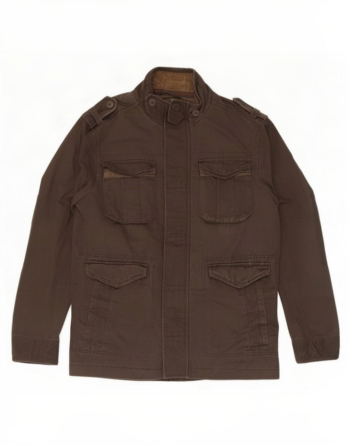 Fat Face Herren-Militärjacke, UK 38, mittelbraune Baumwolle