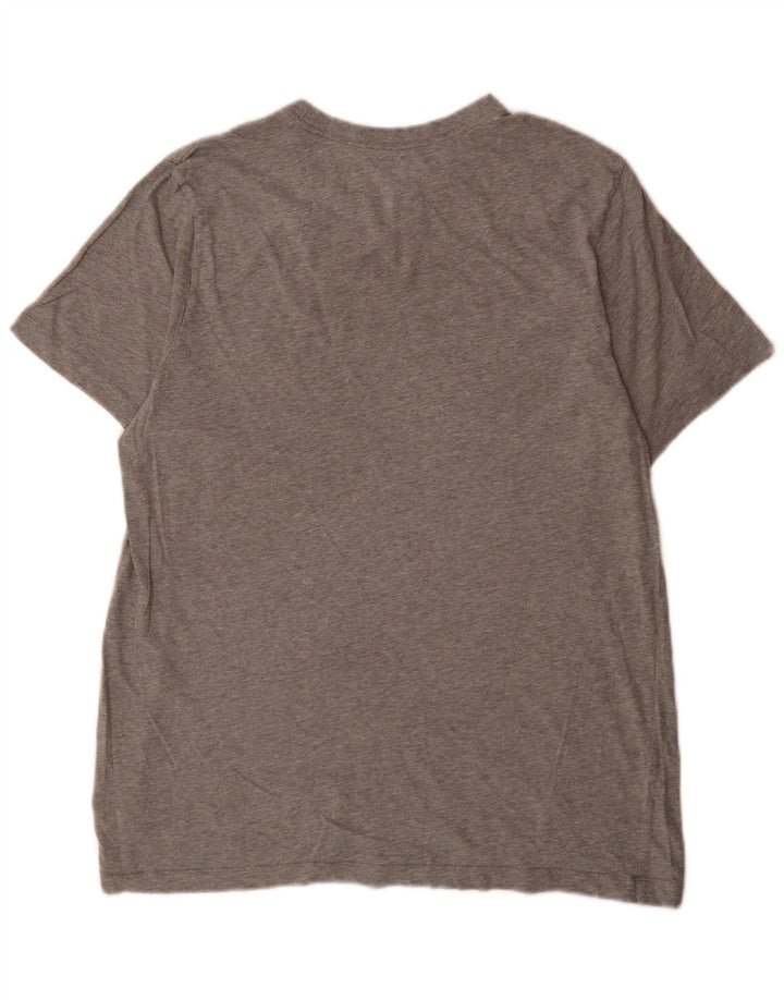 Nike Herren-T-Shirt mit Swoosh-Grafik, Größe L, aus grauer Baumwolle