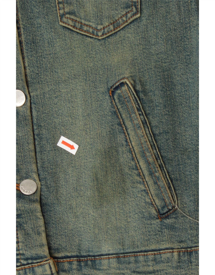 KOCCA Womens Crop Denim Jacket UK 10 Small Blue