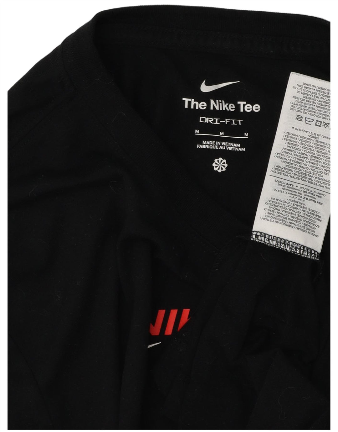 NIKE Herren Dri Fit Graphic T-Shirt Top Mittelschwarzes Polyester