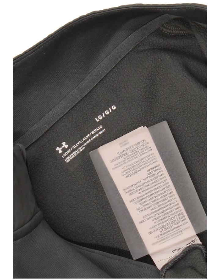 Under Armour Herren-Sweatshirt mit Reißverschluss am Hals, großes graues Polyester