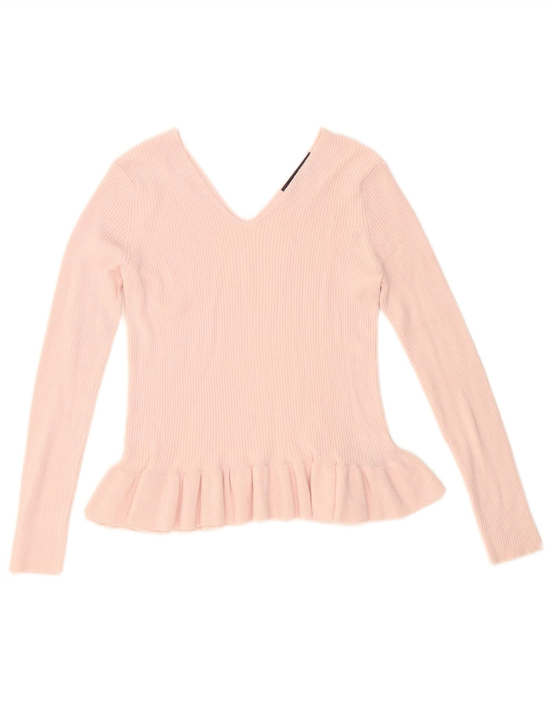 Marks & Spencer Damen Crop V-Ausschnitt Pullover Pullover UK 12 Mittelrosa Viskose