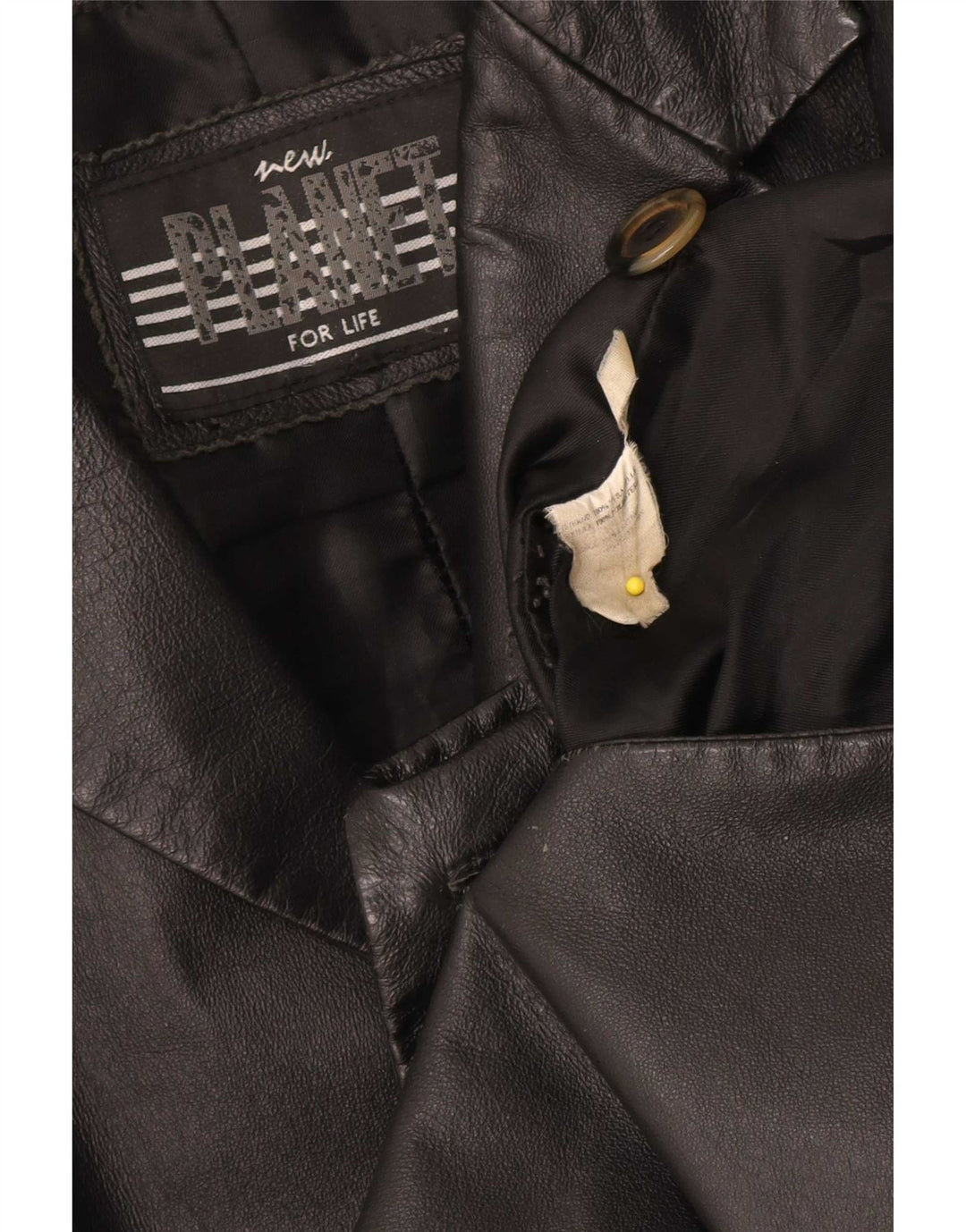 Vintage Herren Leder 2 Knopf Blazer Jacke UK 36 Small Black Classic