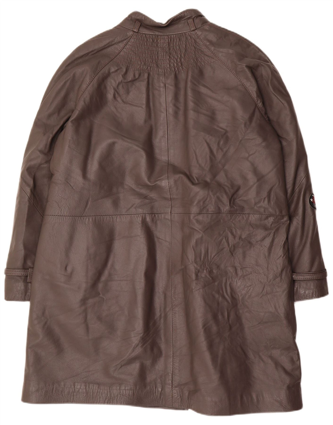 Vintage Damen Ledermantel IT 48 XL Grau
