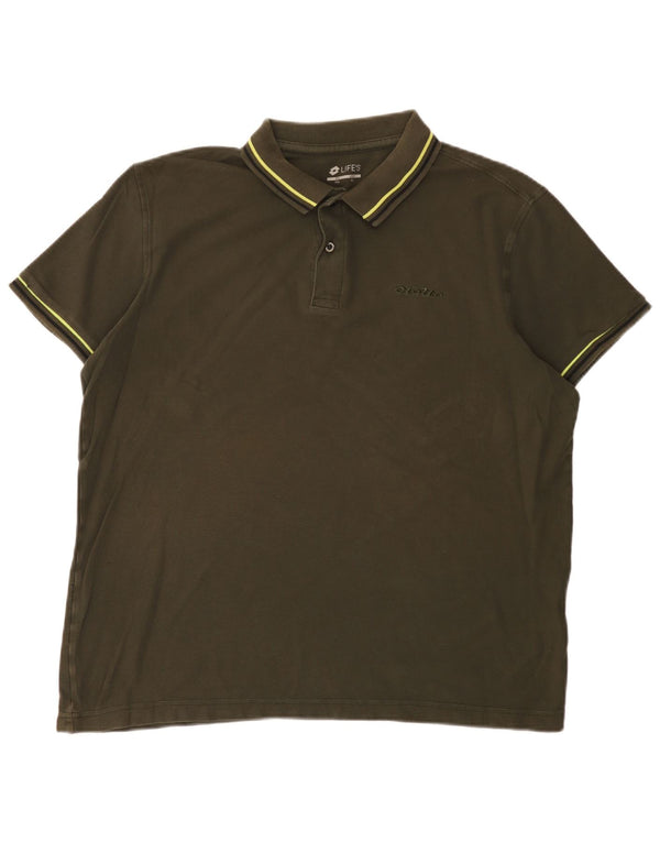 Lotto Herren Life's Poloshirt 2XL Khaki Baumwolle
