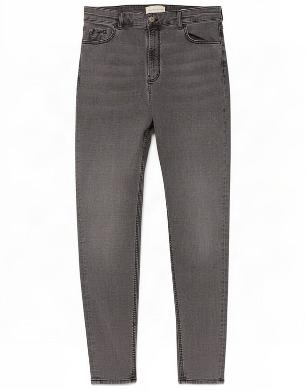 Marks & Spencer Damen-Röhrenjeans mit hoher Taille, UK 16, Größe L, W32, L30, Grau