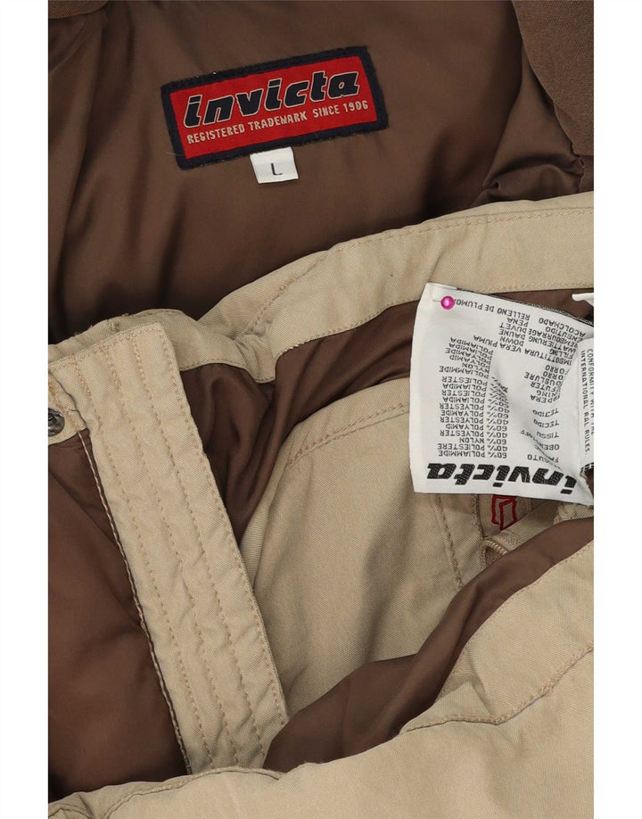 Invicta Herren-Jacke mit Kapuze, gepolstert, UK 40, Größe L, Beige, Polyamid