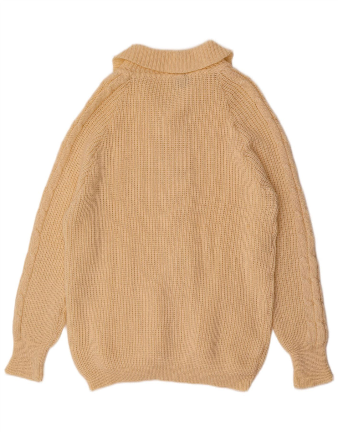 Vintage Herren Cardigan Pullover Groß Off White