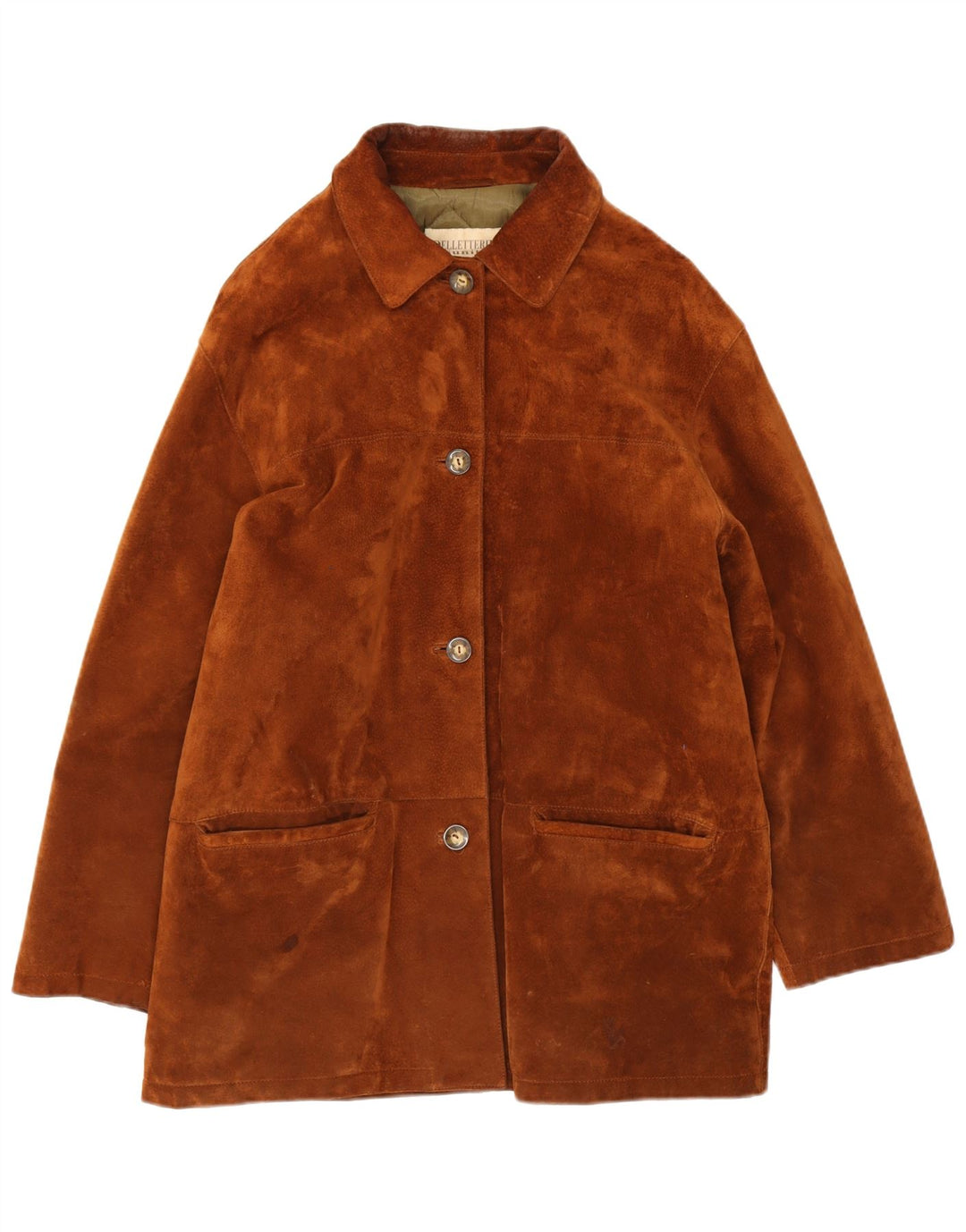 Pelletteria Damen Wildlederjacke IT 48 XL Braunes Leder