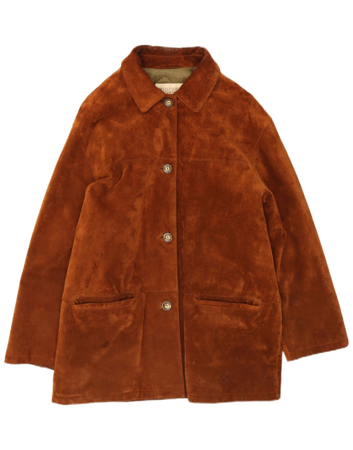 Pelletteria Damen Wildlederjacke IT 48 XL Braunes Leder