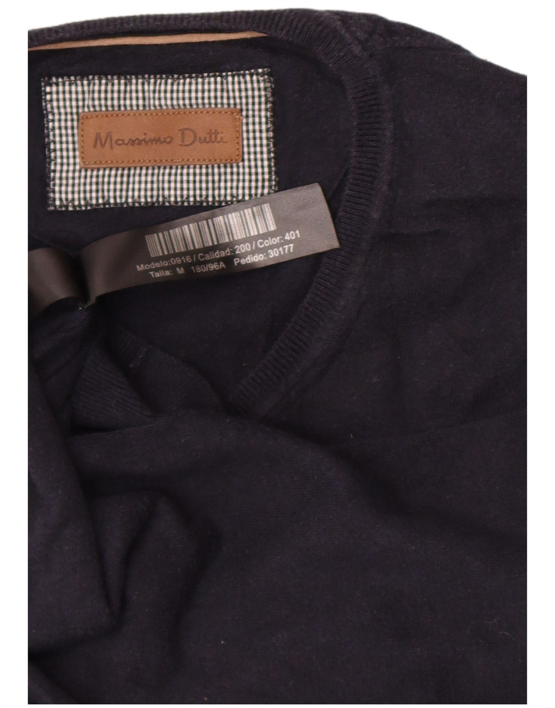 Massimo Dutti Herren-Pullover mit V-Ausschnitt aus mittelblauer Baumwolle