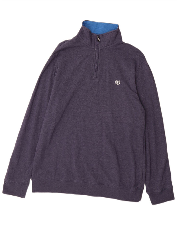 Chaps Herren-Sweatshirt mit Reißverschluss, XL, Marineblau, Baumwolle