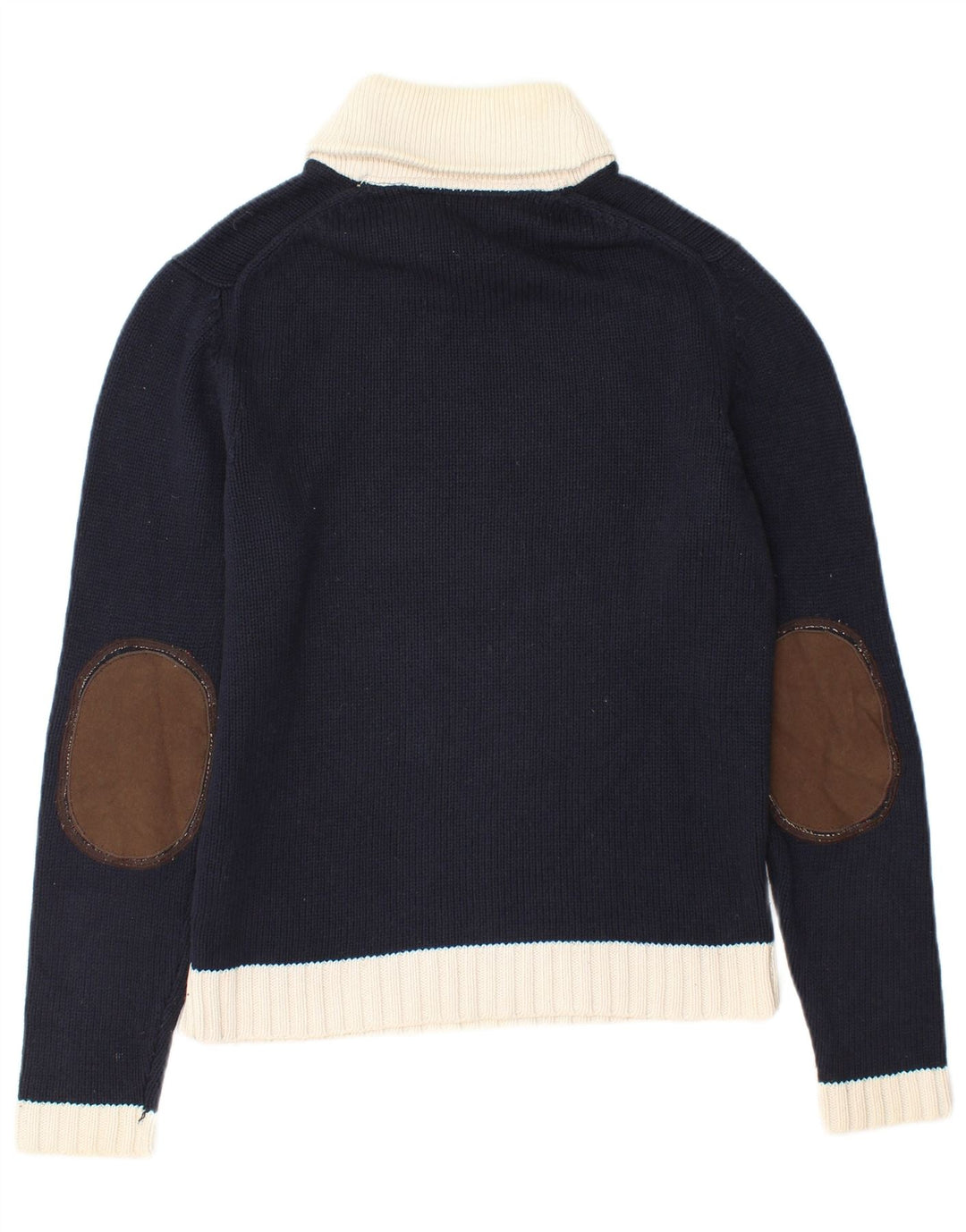 Gas Herren-Pullover mit Schalkragen, mittelgroße marineblaue Colourblock-Baumwolle