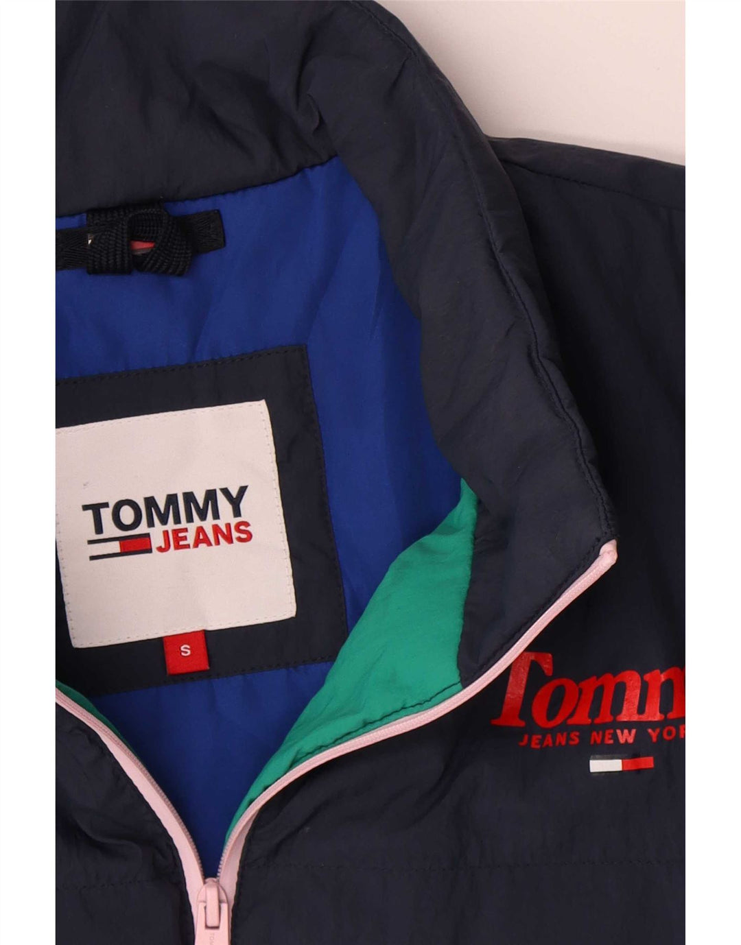 Tommy Hilfiger Herren gepolsterte Bomberjacke UK 36 Small Grün Farbblock