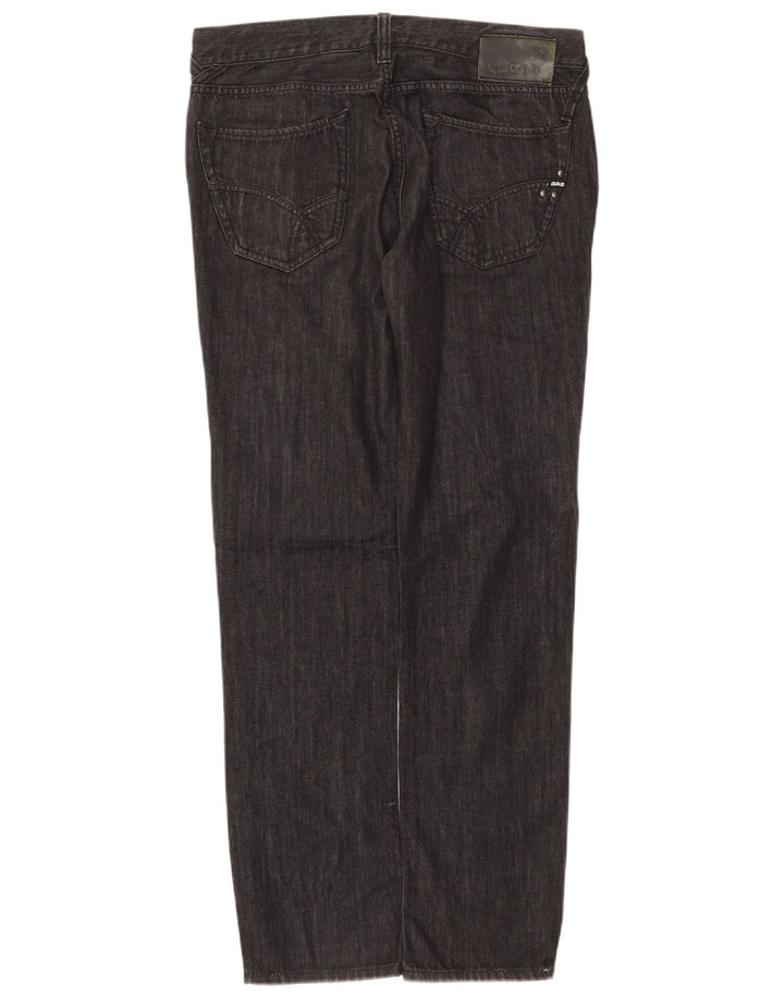 Gas Herren Straight Jeans W33 L34 Graue Baumwolle