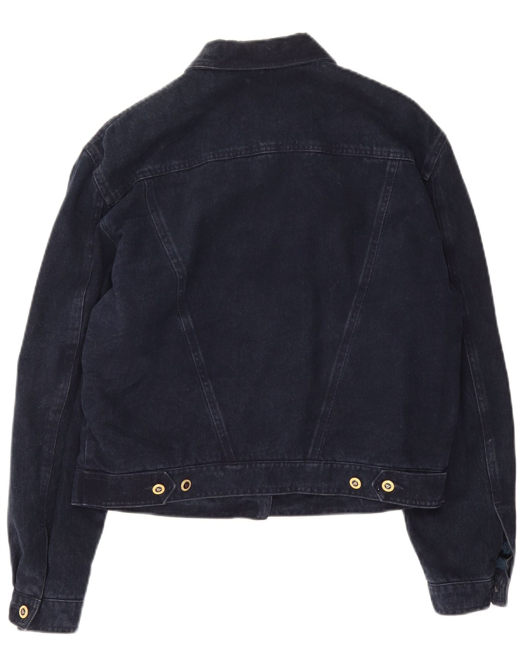 Roccobarocco Damen Jeansjacke IT 42 Mittelmarineblaue Baumwolle