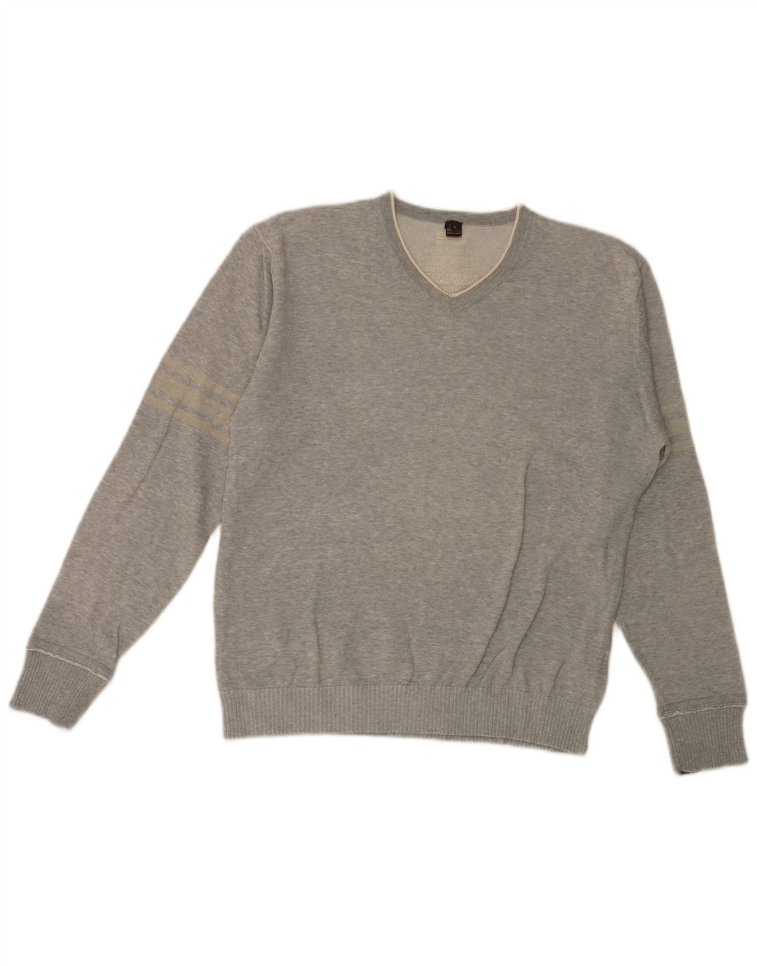 Napapijri Herren-Pullover mit V-Ausschnitt, groß, aus grauer Baumwolle