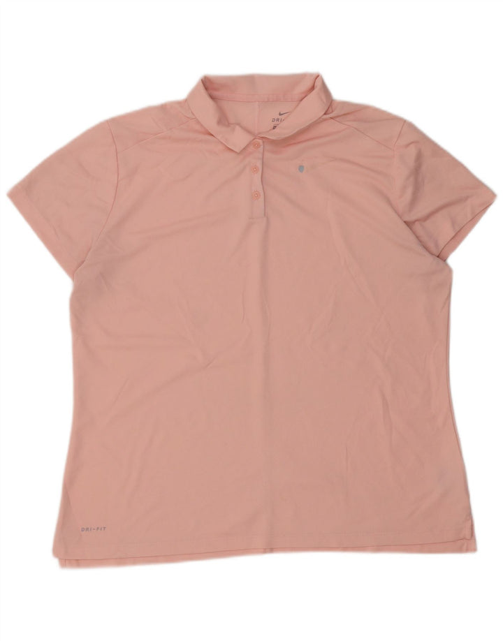 NIKE Damen Dri Fit Poloshirt UK 18 XL Rosa Polyester