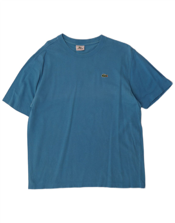 Lacoste Herren T-Shirt Top Größe 4 mittelblaue Baumwolle