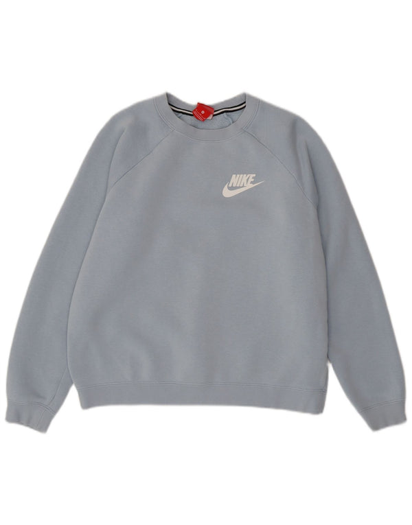 NIKE Damen-Sweatshirt mit lockerer Passform, UK 14, mittelblaue Baumwolle