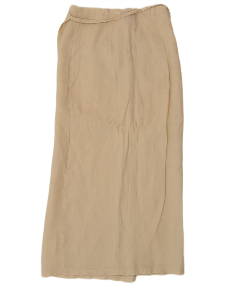 Chicca Testi Damen Maxi-Wickelrock, Größe S, W26, Beige, Leinen