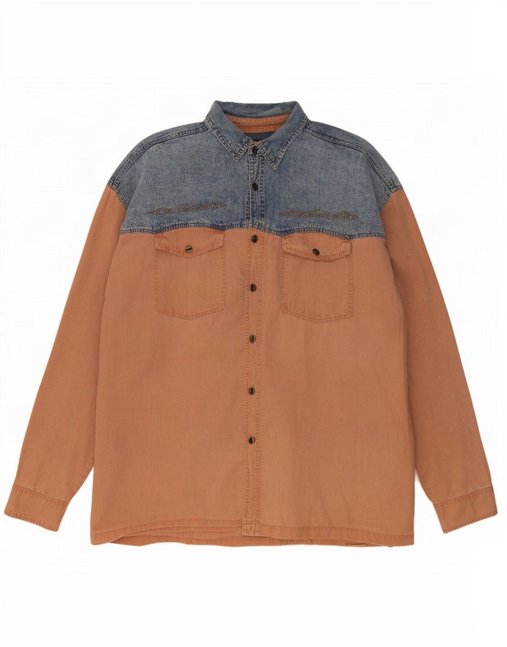 Jean Rive Herren Jeanshemd XL Blau Colourblock