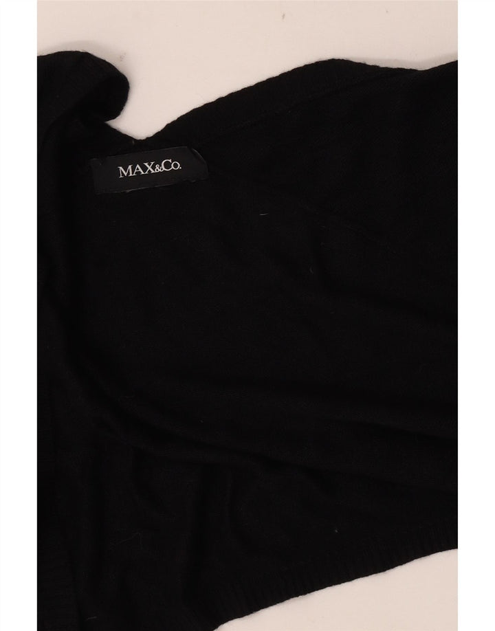 Max & Co. Damen 3/4-Ärmel Crop Top UK 10 Small Schwarz