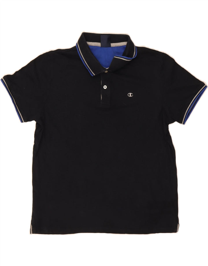 CHAMPION Mens Polo Shirt Medium Navy Blue Vintage Champion and Second-Hand Champion from Messina Hembry 