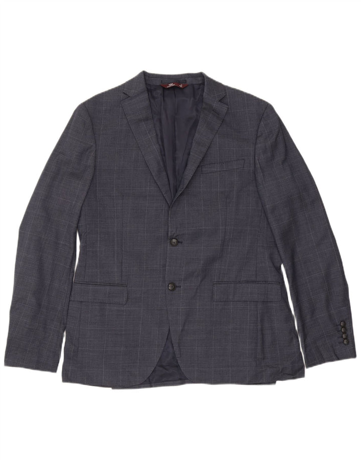 Marks & Spencer Herren-Blazer mit 2 Knöpfen, schmal, UK 42, XL, Marineblau kariert