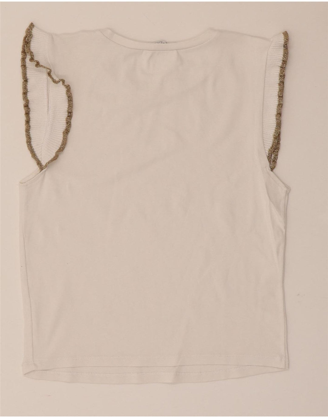 Ärmelloses Blusenoberteil für Damen von Zara, Gr. 12, Mittelweiß