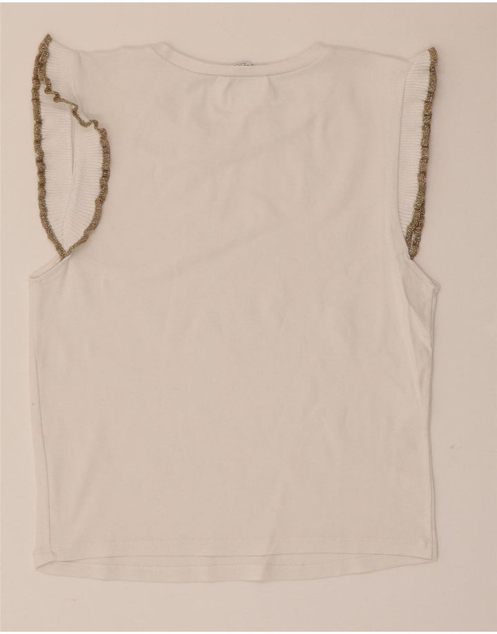 Ärmelloses Blusenoberteil für Damen von Zara, Gr. 12, Mittelweiß