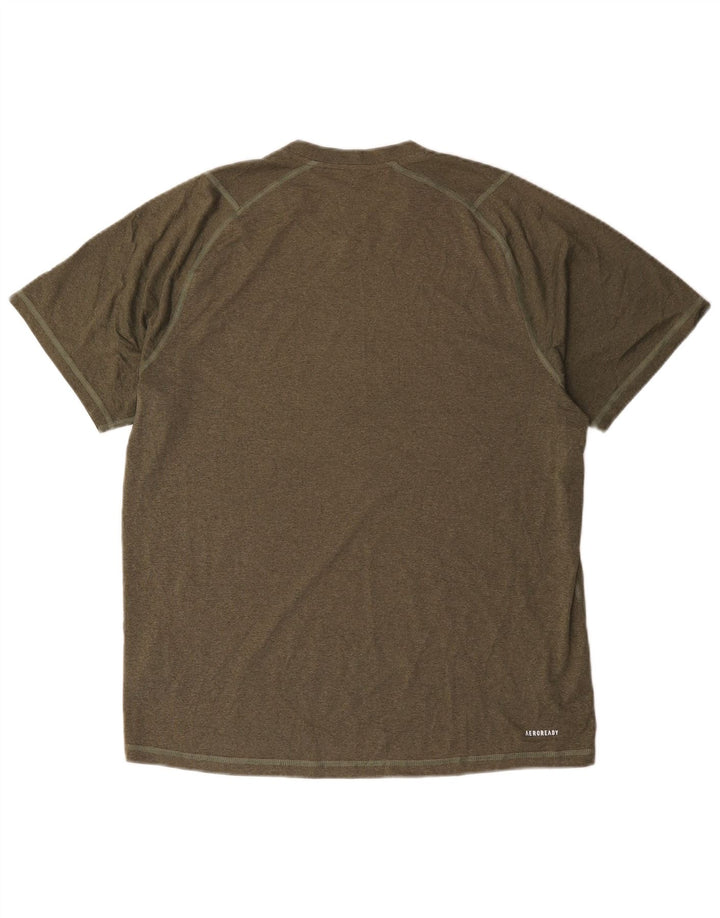 Adidas Herren Aeroready T-Shirt Top Large Khaki Polyester