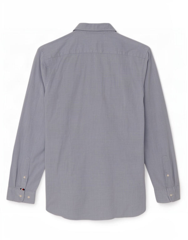 Tommy Hilfiger Herren Slim Fit Hemd 2XL Blaue geometrische Baumwolle