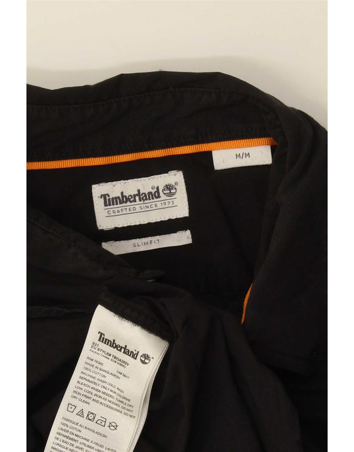 Timberland Herren-Slim-Fit-Hemd aus mittelschwarzer Baumwolle