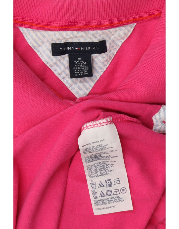 TOMMY HILFIGER Damen Poloshirt UK 18 XL Rosa Baumwolle
