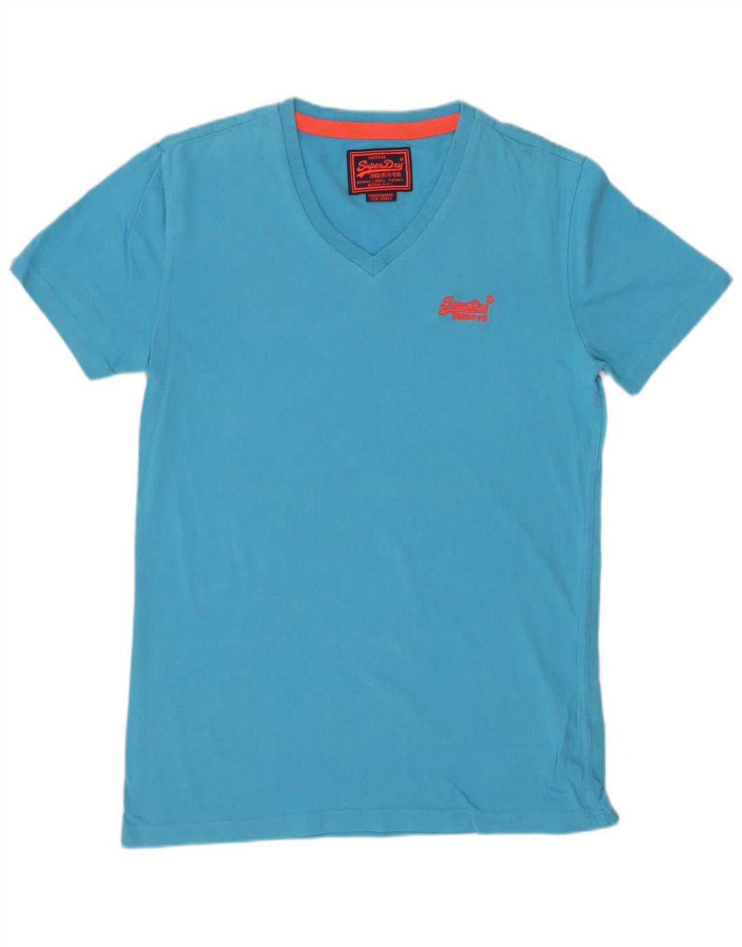 SUPERDRY Herren T-Shirt Top Small Blau Baumwolle