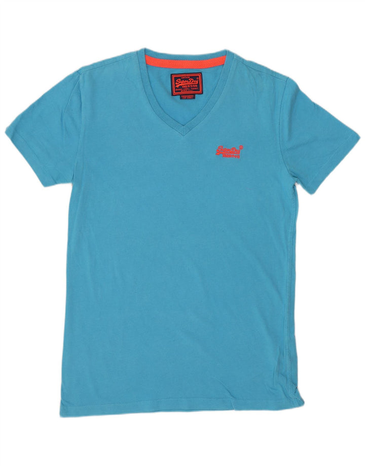 SUPERDRY Herren T-Shirt Top Small Blau Baumwolle