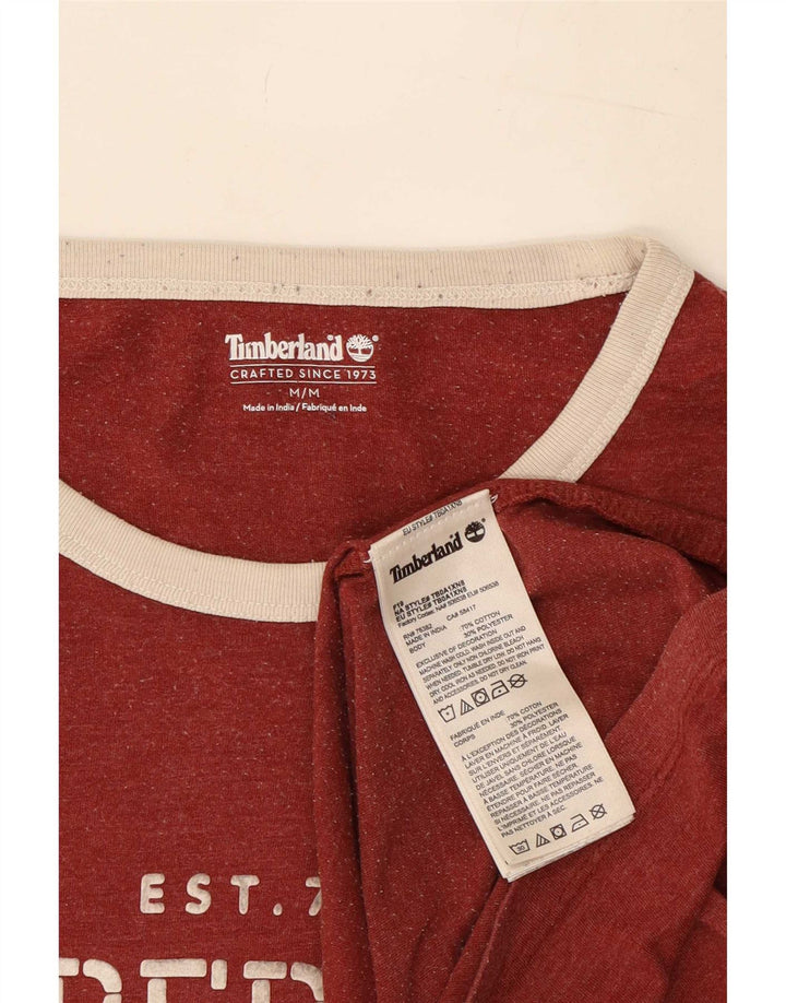 Timberland Herren Grafik-T-Shirt-Oberteil aus mittlerer kastanienbrauner Baumwolle