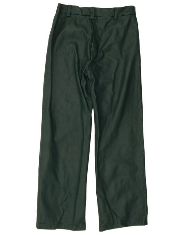 Vintage Damen Gerade Lederhose W32 L29 Grün