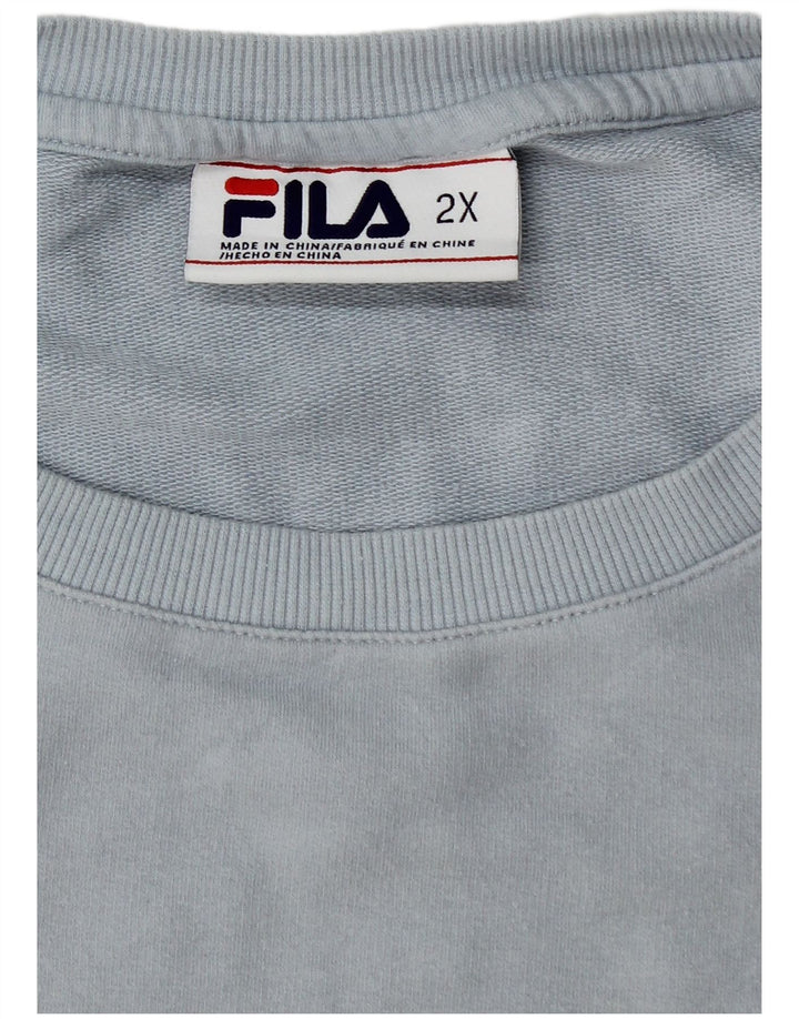 FILA Womens Sweatshirt Jumper UK 20 2XL Blue Cotton