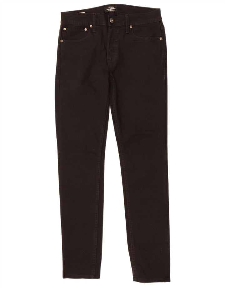 Jack & Jones Herren Tim Slim Jeans W28 L32 Schwarze Baumwolle