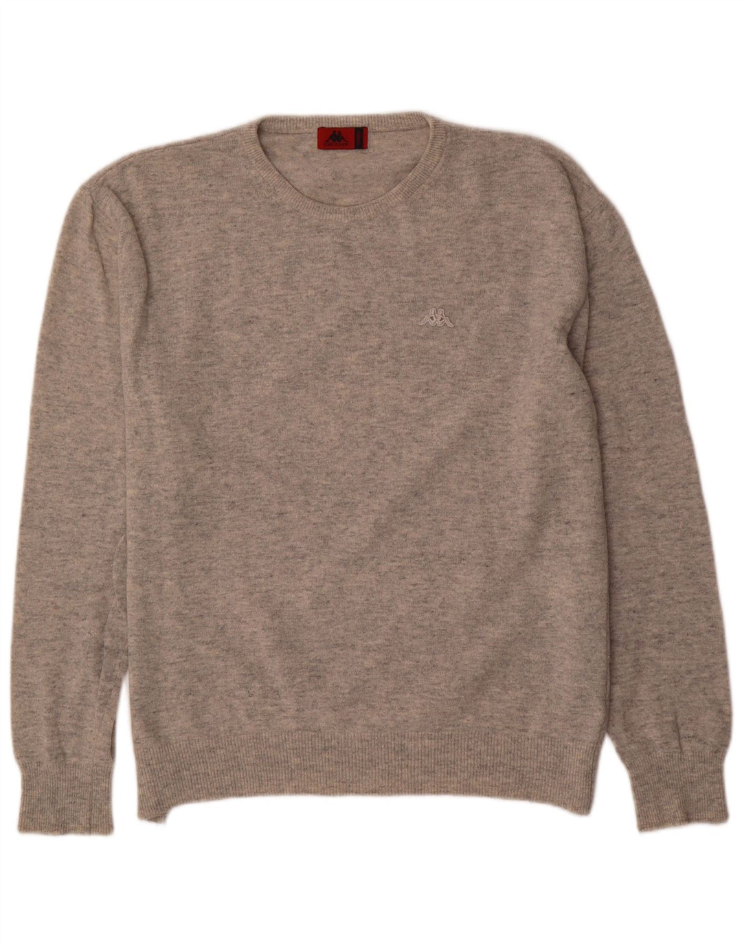 Kappa Herren-Pullover mit Rundhalsausschnitt, XL, graue Wolle