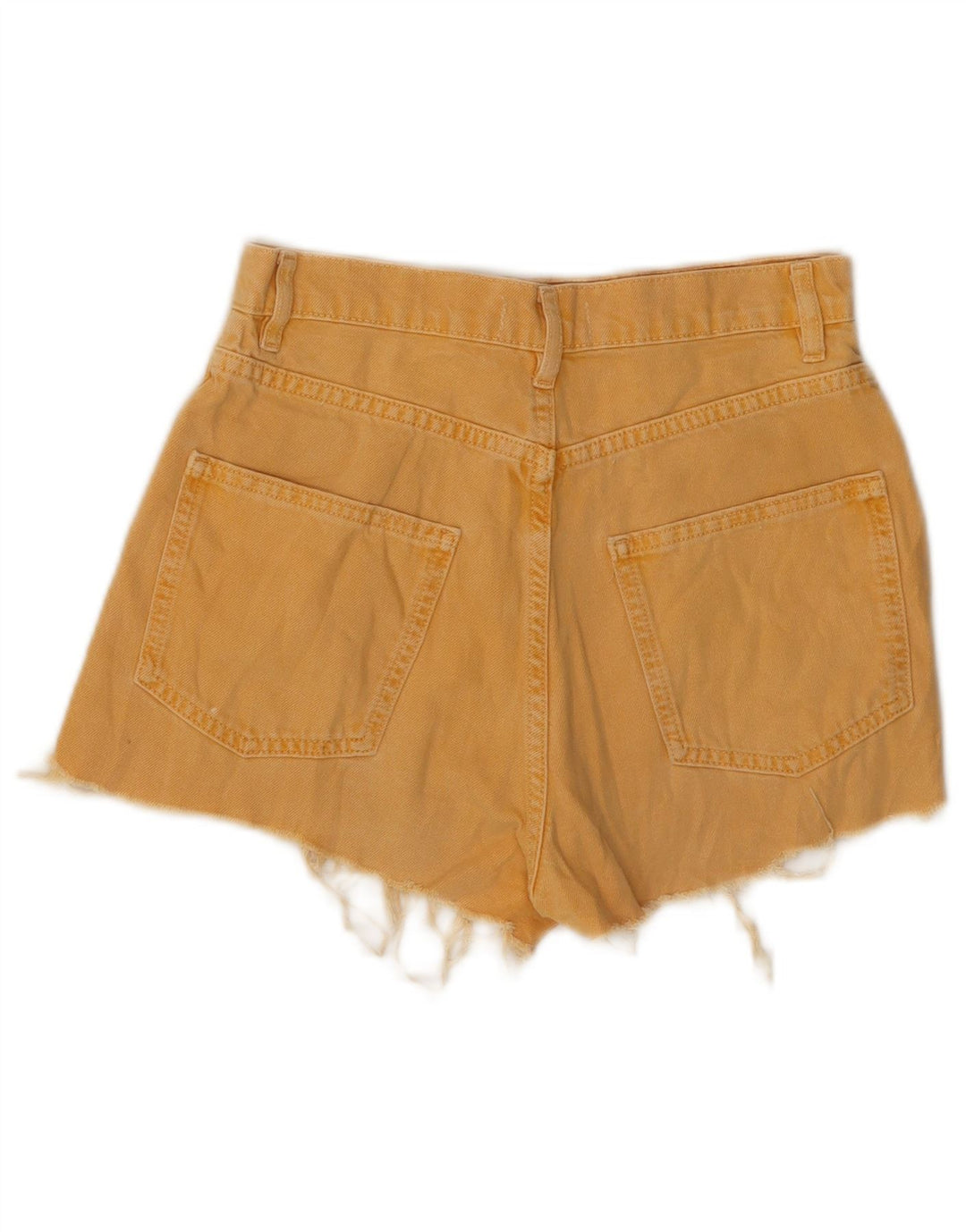ZARA Damen Jeansshorts EU 34 2XS W24 Gelb