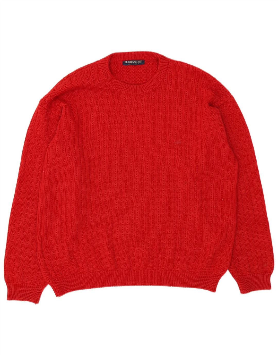 Il Granchio Herren-Pullover mit Rundhalsausschnitt, XL, rote Wolle