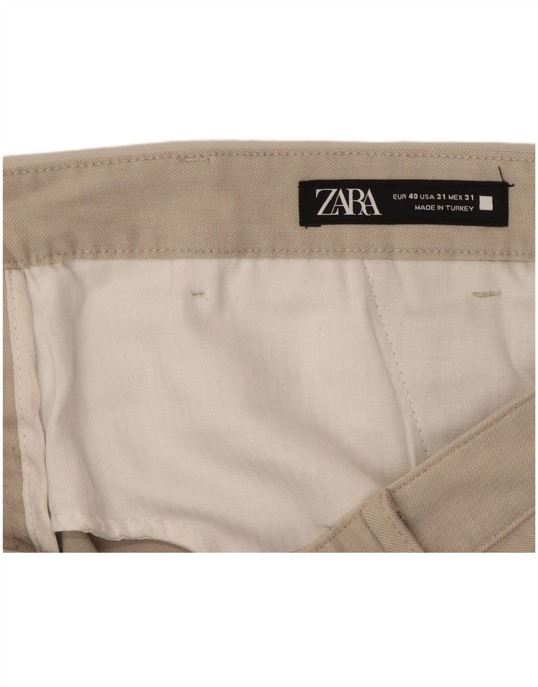 ZARA Damen Slim Chino-Hose EU 40 Mittel W31 L38 Beige