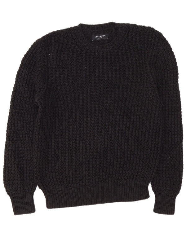 All Saints Herren-Pullover mit Rundhalsausschnitt, mittelschwarze Baumwolle