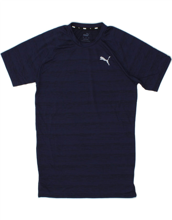 PUMA Mens T-Shirt Top Small Navy Blue Polyester Vintage Puma and Second-Hand Puma from Messina Hembry 
