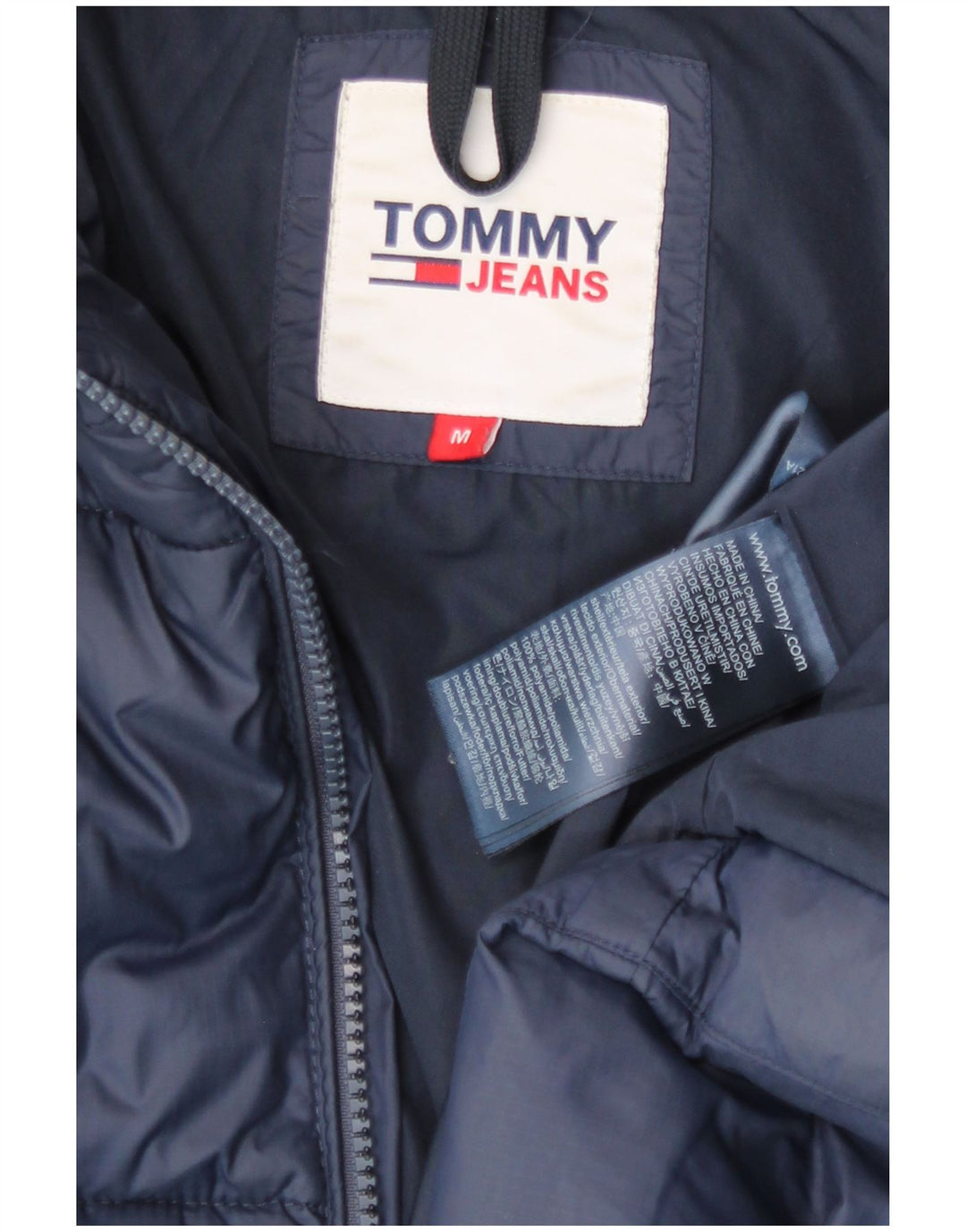 Tommy Hilfiger Damen Wattierte Jacke UK 14 Medium Navy Blue Polyamid