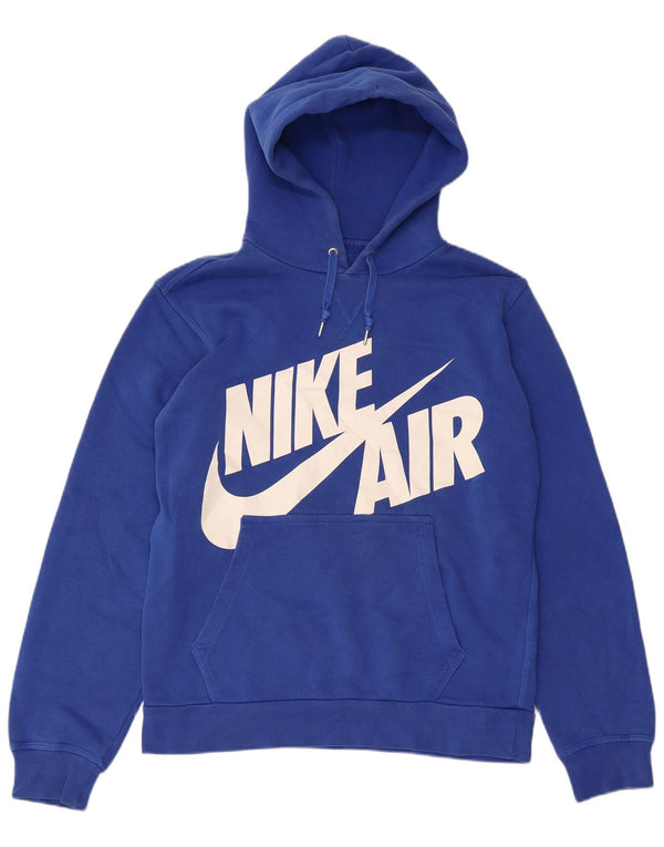 NIKE Herren Air Graphic Kapuzenpullover Mittelblaue Baumwolle